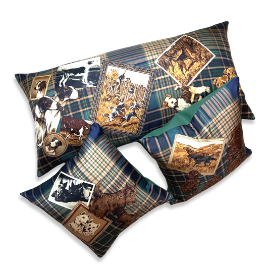 Sporting Dogs Vintage Silk Scarf Pillows