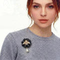 Vintage Gucci GG Horse Bit Vintage Silk Necktie Rosette Brooch
