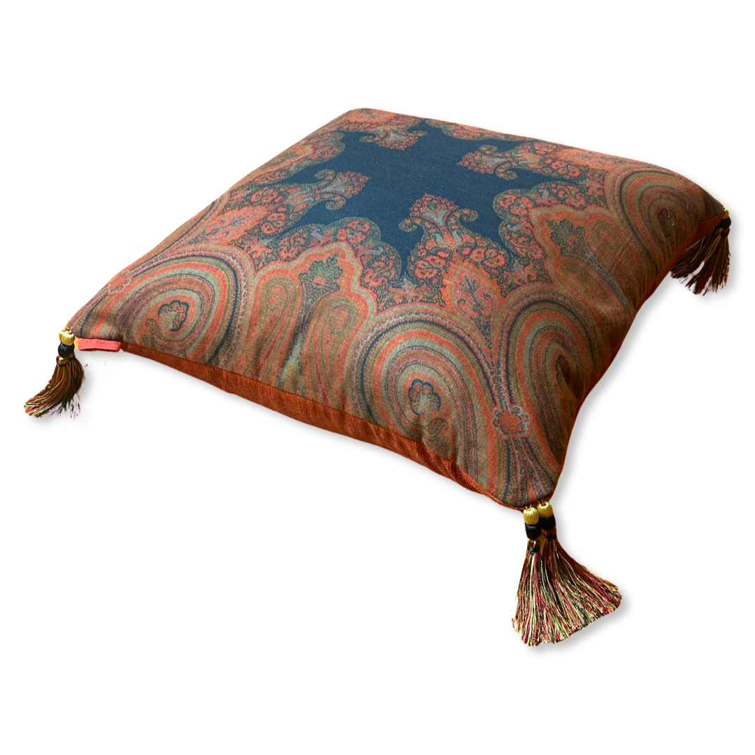 Cinnabar Paisley Vintage Cashmere Scarf Pillows