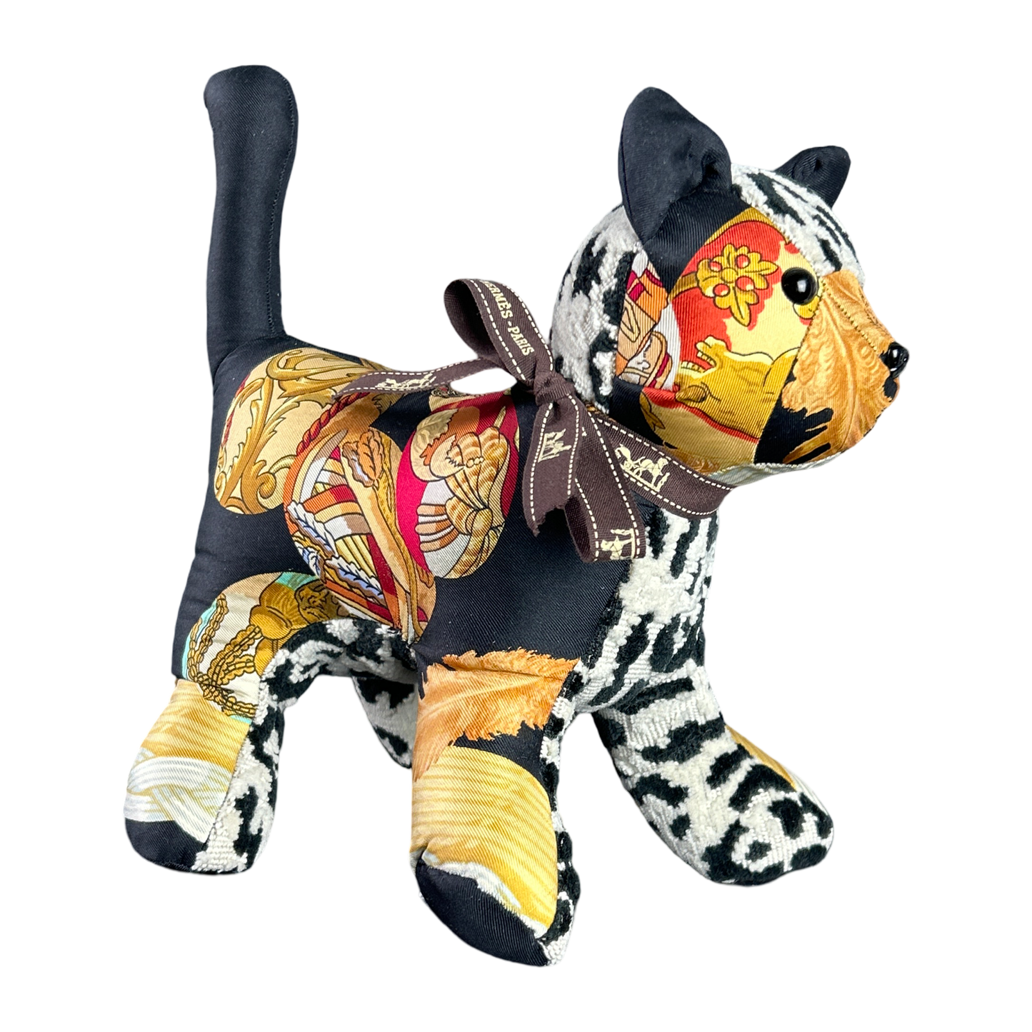 Couvée d’Hermès Vintage Silk Scarf Patchwork Kitten