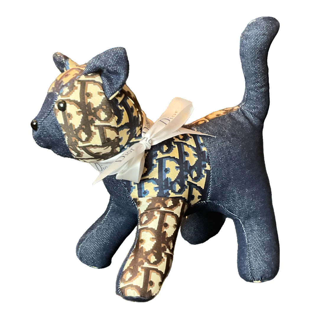 Vintage Dior Trotter Silk Scarf Patchwork Kitten