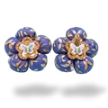 Vintage Ferragamo Butterfly Silk Necktie Stud Earrings