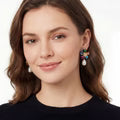 Vintage Gucci Floral Silk Necktie Drop Earrings