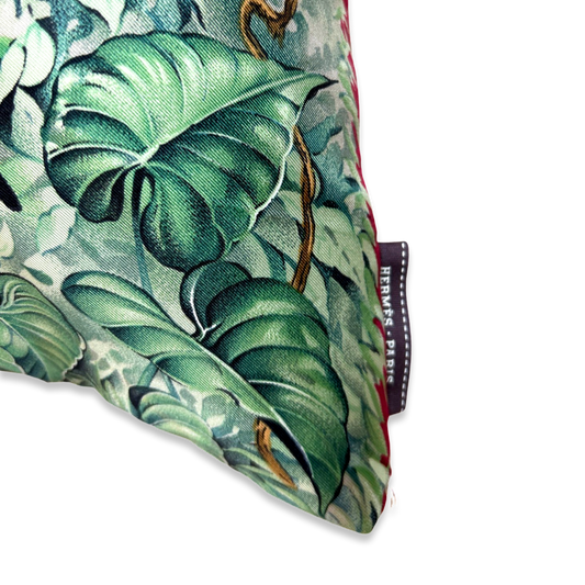 Equateur Vintage Silk Scarf Lumbar Pillow 30"