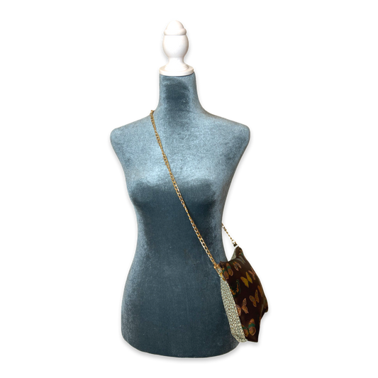 Farfalle Brown Vintage Scarf Crossbody Bag