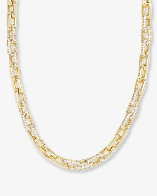 Frankie Pave Chain Necklace 18"