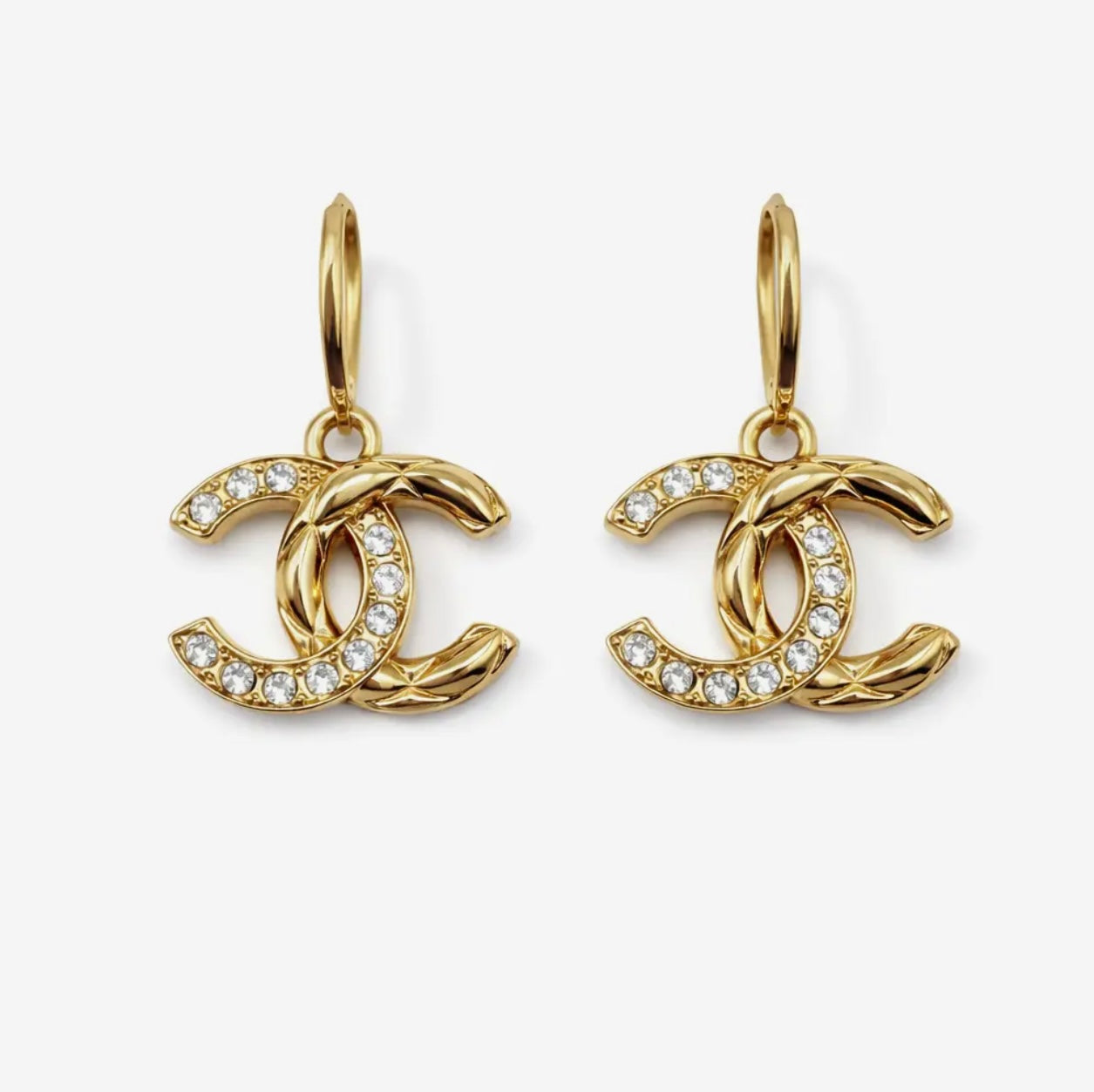 14k Gold Upcycled Chanel Leverback Earrings