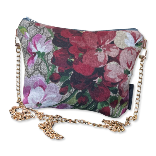 GG Logo Blooms Pink Vintage Scarf Crossbody Bag