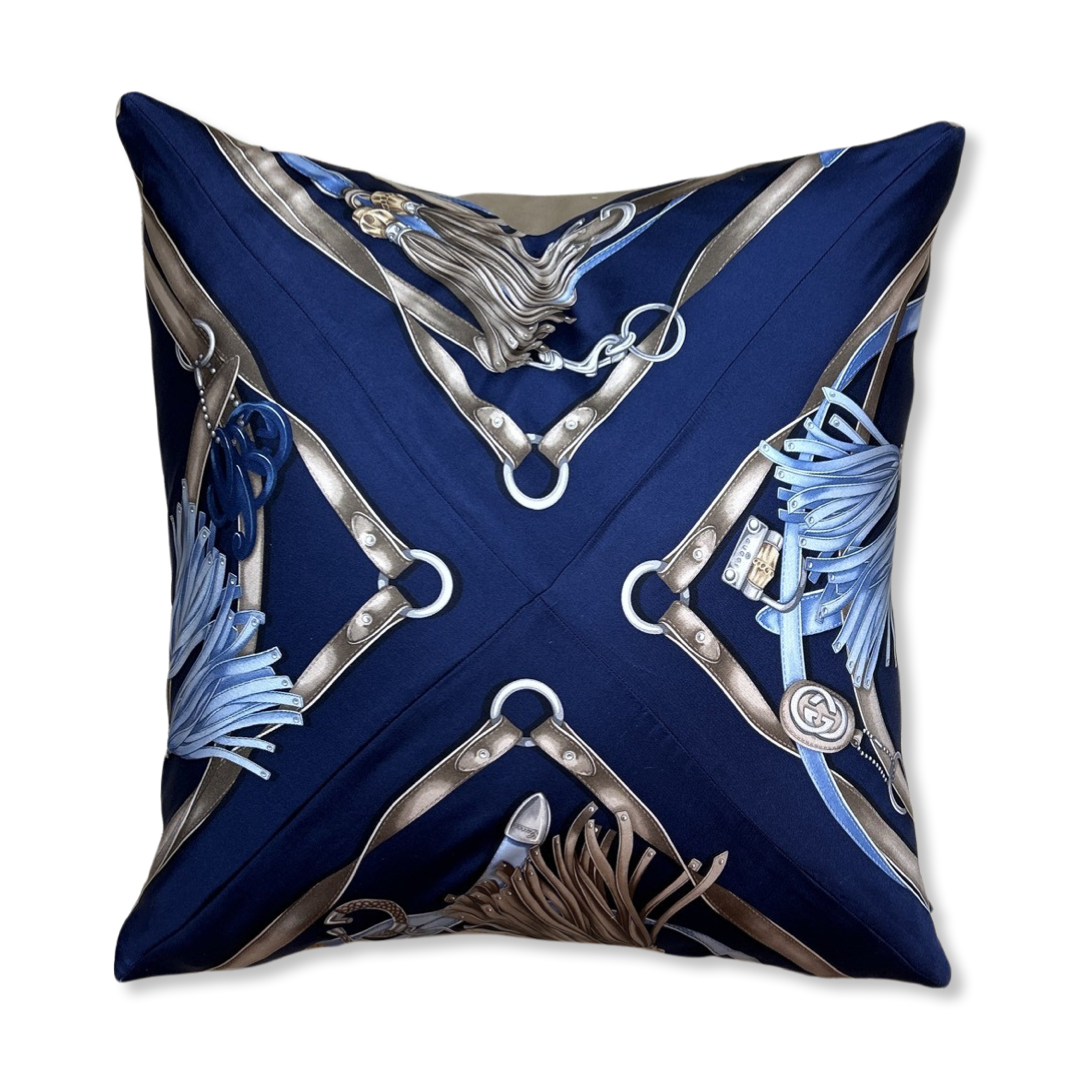 GG Logo Tassel Harness Vintage Silk Scarf Pillows