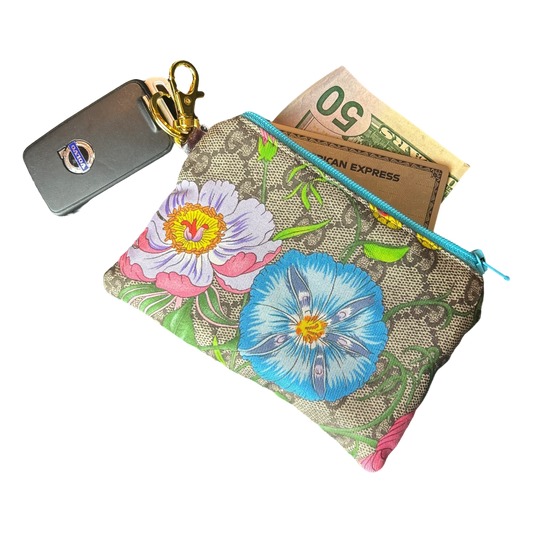 Vintage GG Logo Flora Vintage Silk Scarf Coffee Run Keychain Bag