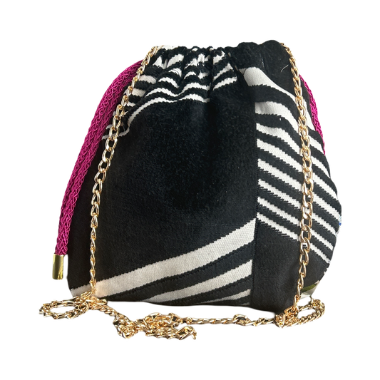 Floral Leopard Vintage Scarf Drawstring Crossbody Bag
