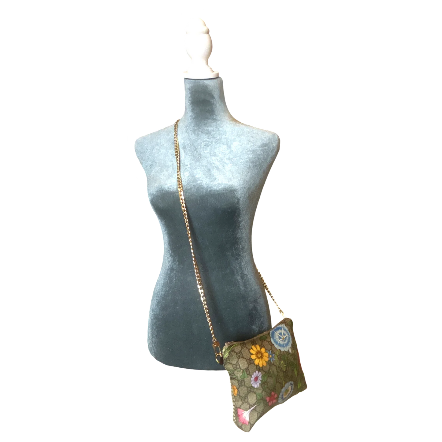 Vintage GG Logo Flora Silk Scarf Crossbody Bag