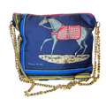 Vintage Hermes Couvertures et Tenues du Jour Blue Vintage Scarf Crossbody Bag