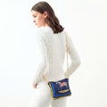 Vintage Hermes Couvertures et Tenues du Jour Blue Vintage Scarf Crossbody Bag
