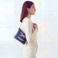 Vintage Hermes Couvertures et Tenues du Jour Blue Vintage Scarf Crossbody Bag