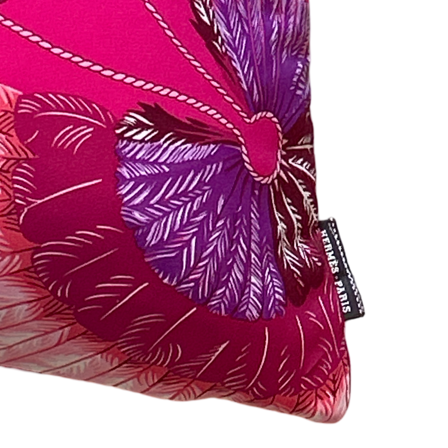 Brazil Detail Vintage Silk Scarf Pillow 22"