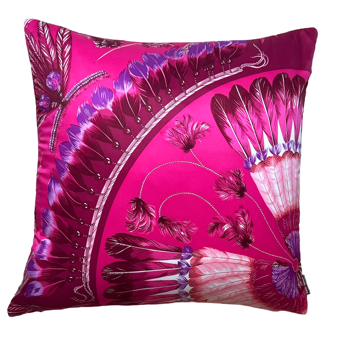 Brazil Detail Vintage Silk Scarf Pillow 22"