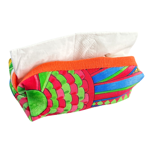 Rubans du Cheval Fuchsia Vintage Scarf Travel Tissue Pouch