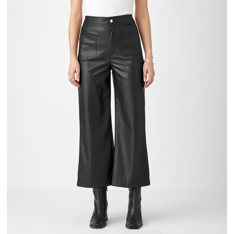 Cropped Pleather Pant