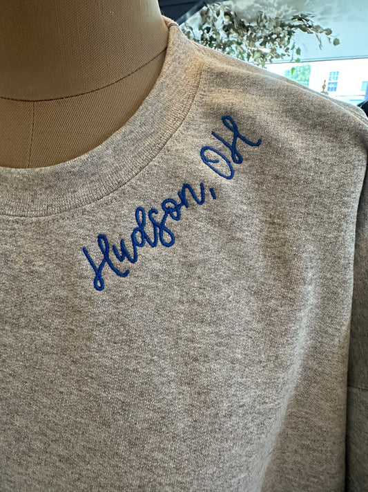 Custom Embroidered Sweatshirt, Embroidered, Hudson, OH