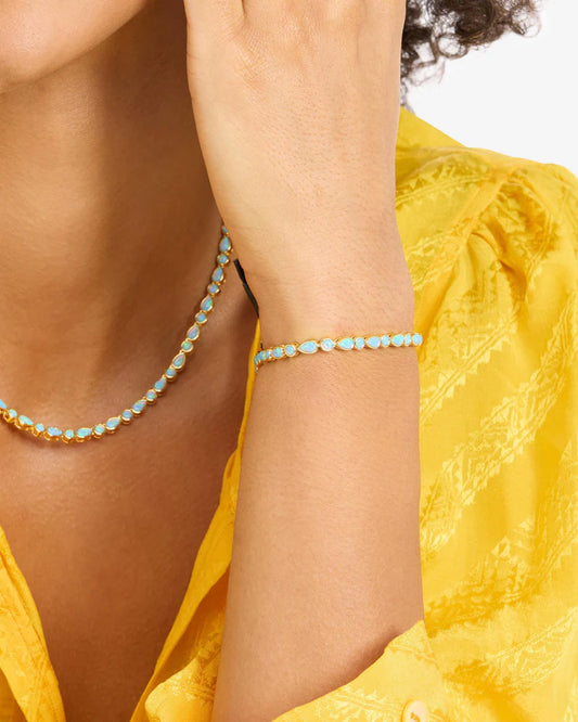 Isla Tennis Bracelet - Blue Opal