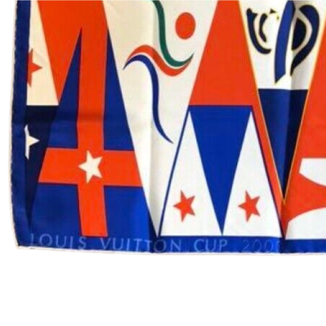 LV Cup 2000 Vintage Silk Scarf Pillow 20"