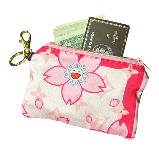Vintage Louis Vuitton Cherry Blossom Silk Scarf Keychain Bag