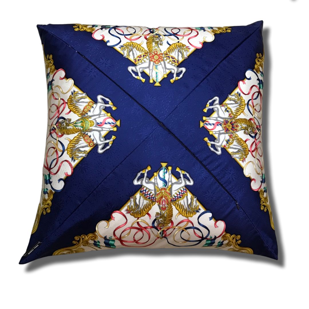 Luna Park Vintage Silk Scarf Pillow 24"