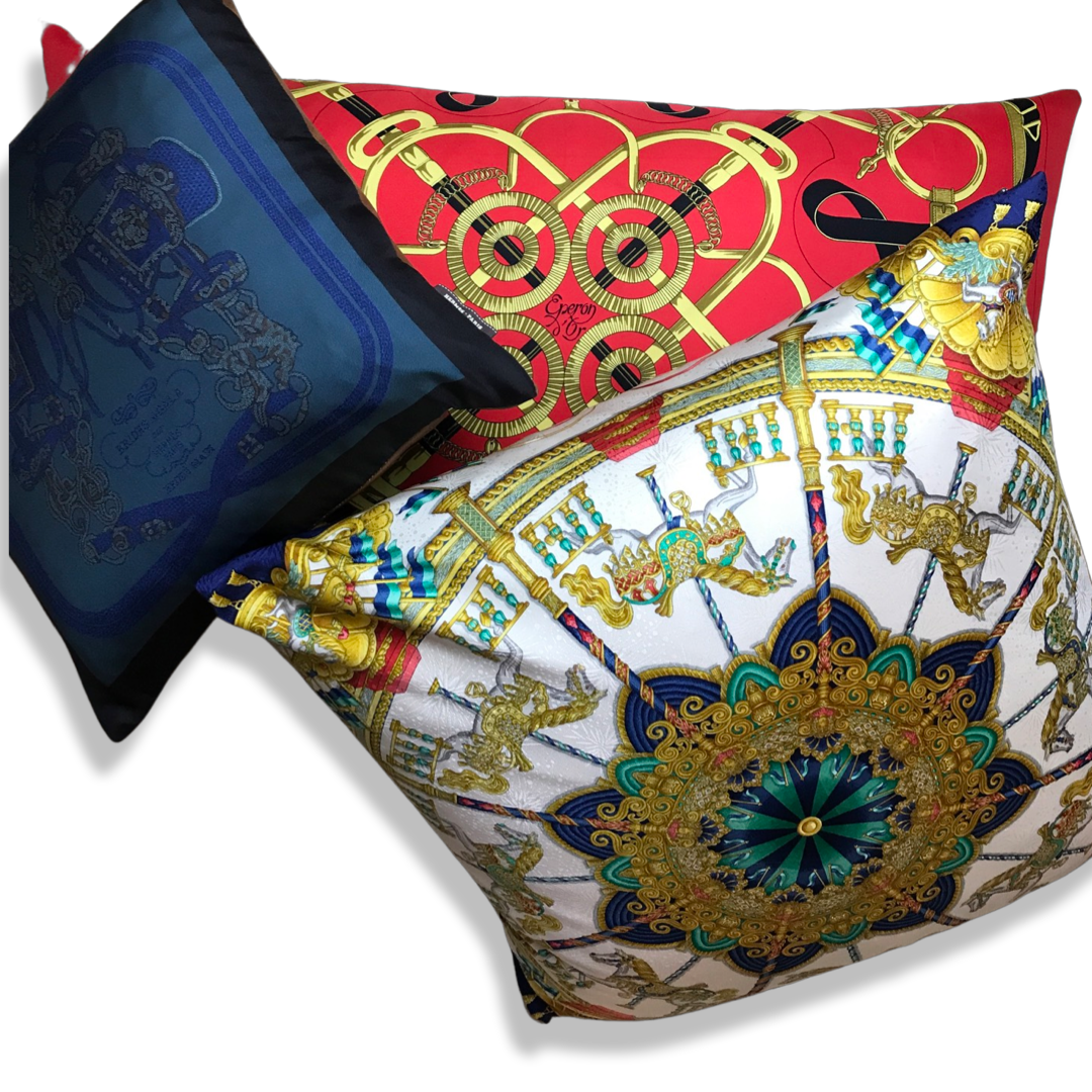Luna Park Vintage Silk Scarf Pillows 24"