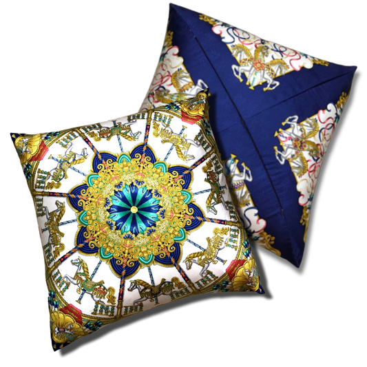 Luna Park Vintage Silk Scarf Pillows 24"