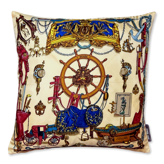 Musée Vintage Silk Scarf Pillow 17"