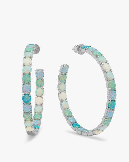 "Oh She Fancy" Ombré Hoops 1" - Silver