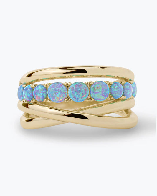 Oh She Fancy Stacking Blue Opal Ring
