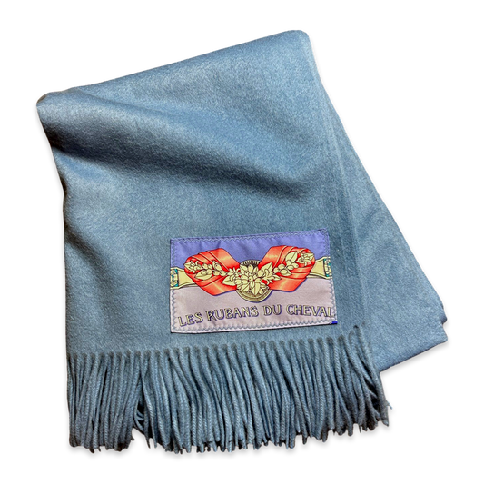 Rubans du Cheval Vintage Silk Scarf & Cashmere Throw Blanket