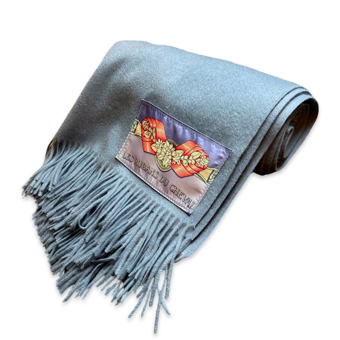 Rubans du Cheval Vintage Silk Scarf & Cashmere Throw Blanket