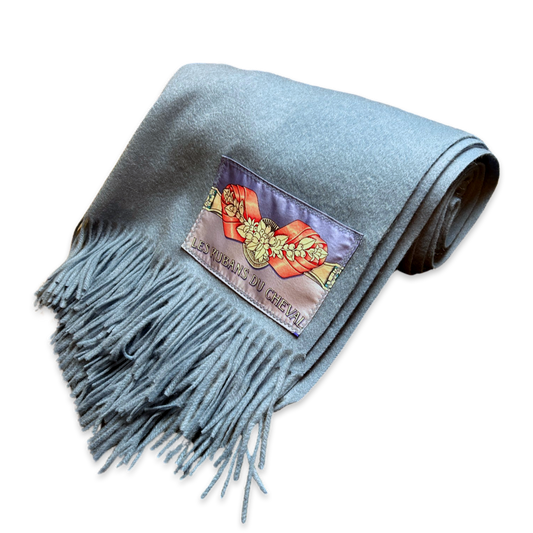 Rubans du Cheval Vintage Silk Scarf & Cashmere Throw Blanket