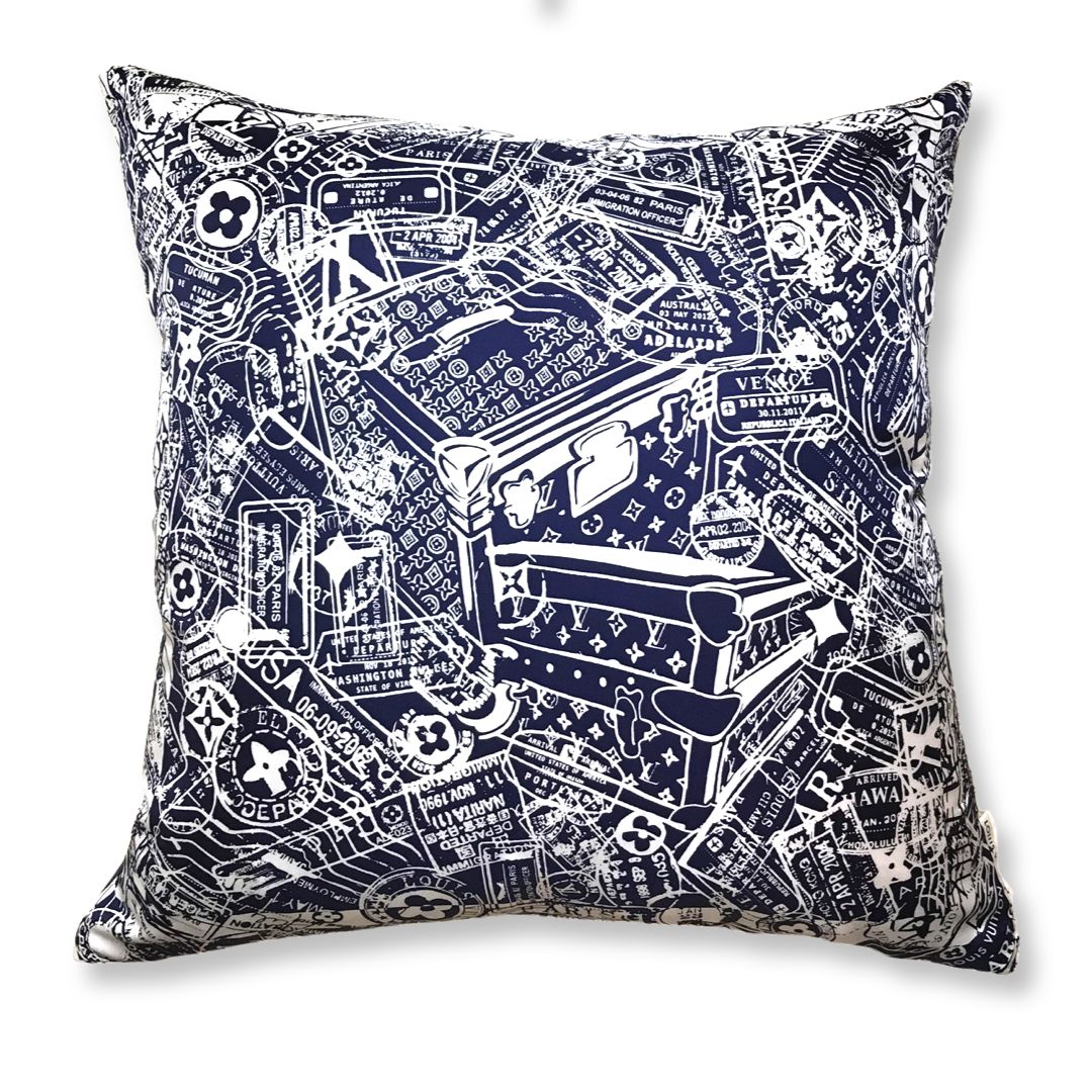Travel Vintage Silk Scarf Pillows 26”