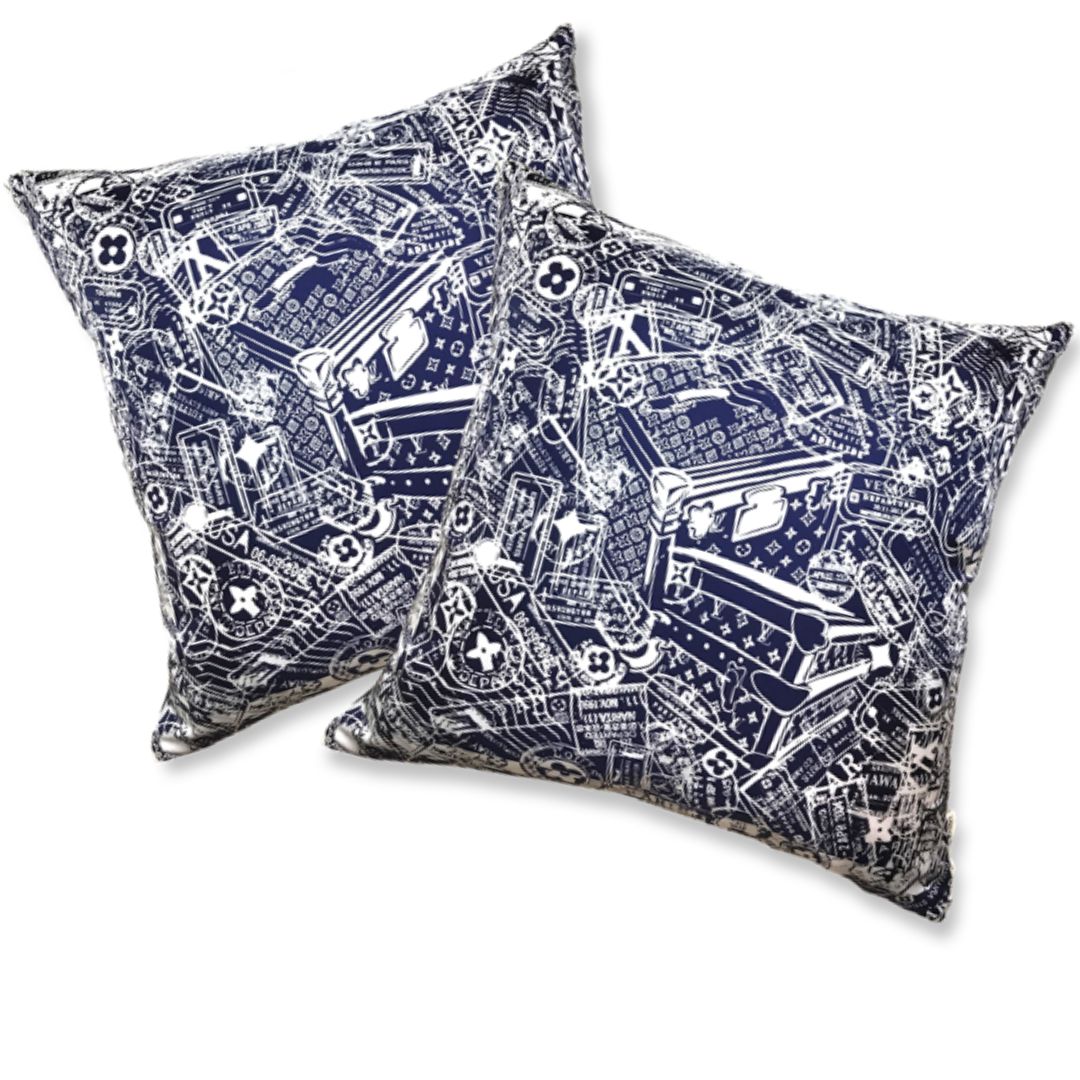 Travel Vintage Silk Scarf Pillows 26”