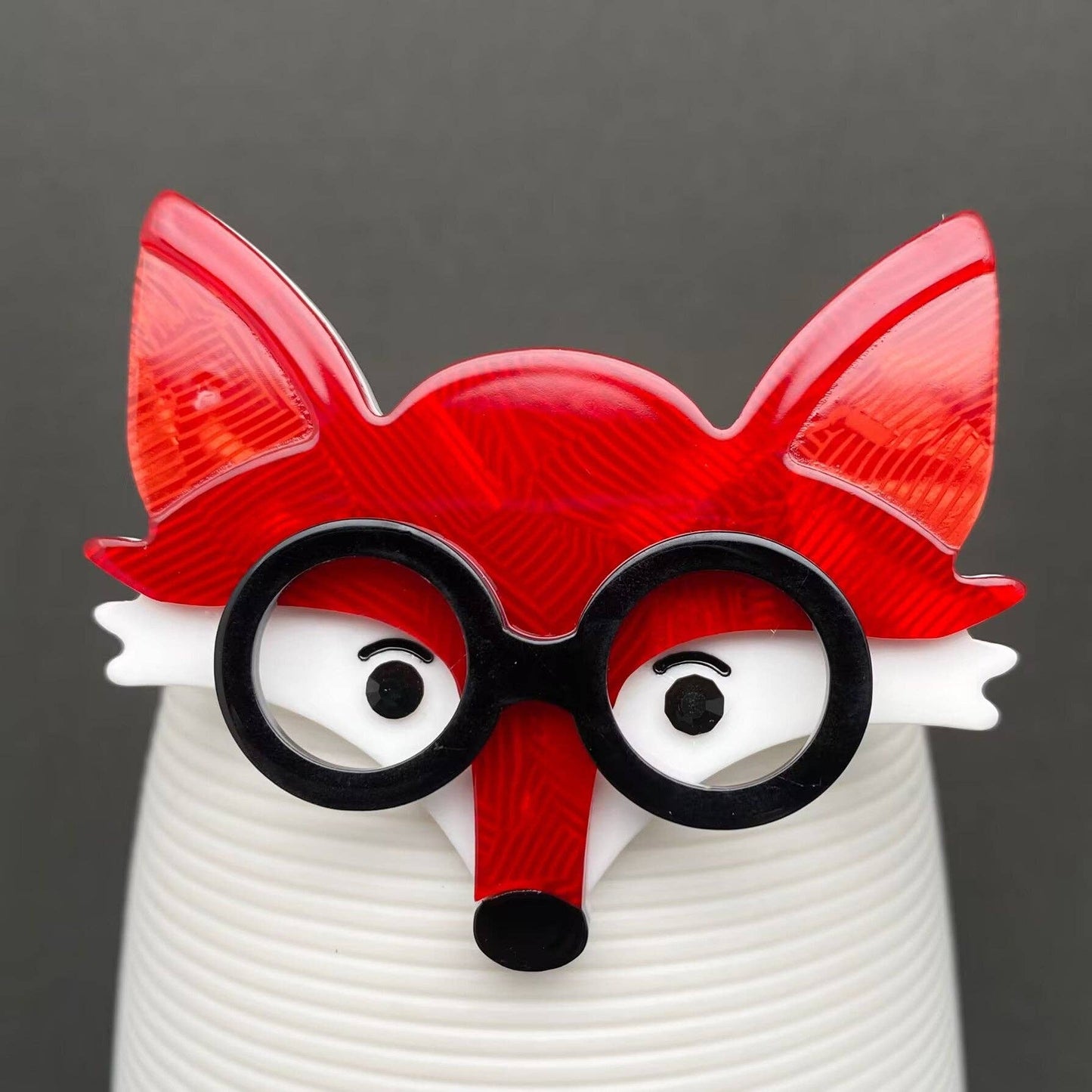 Fox Wearing Glasses Acrylic  Brooch