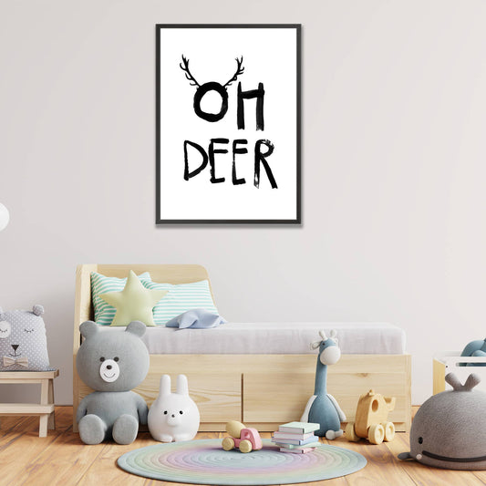Kids Framed Art Print | Oh Deer by Treechild