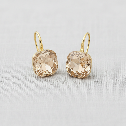 Large Square Crystal Stud Earrings