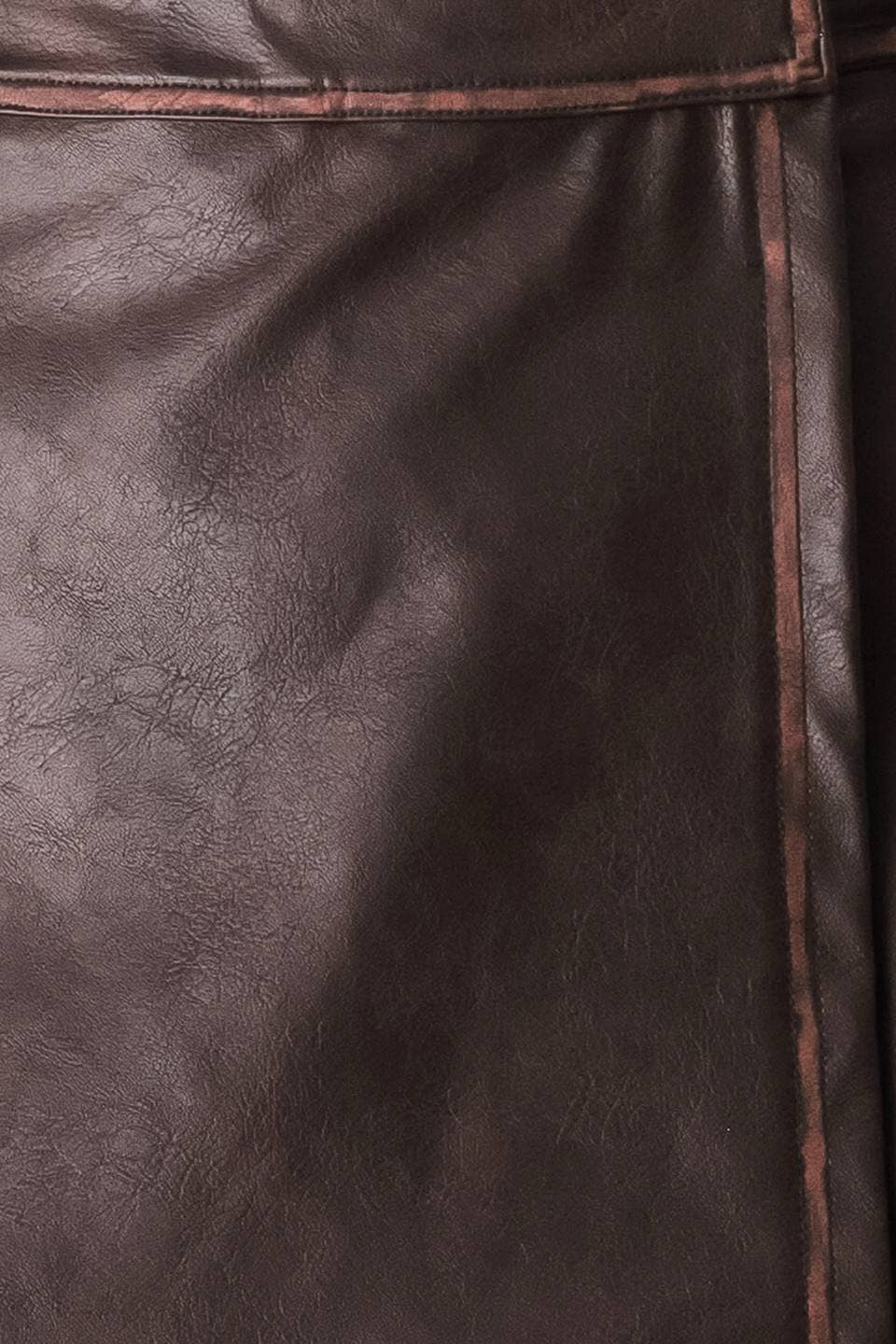 A faux leather skort
