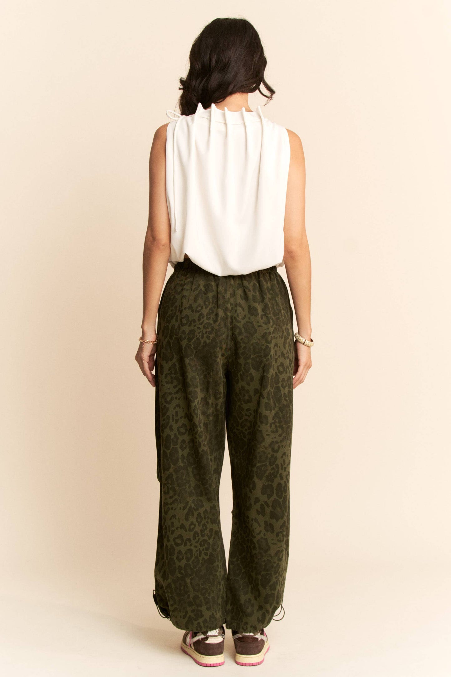 Cowl Neck Tie Detail Sleeveless Top