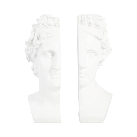 White 9 in. Resin Greek Goddess Bookends (Set of 2)