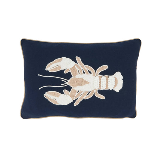 Embroidered Lobster Pillow