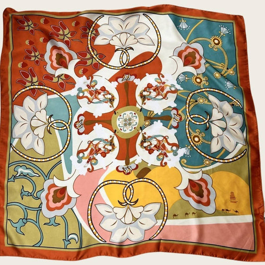 FLORAL CHAIN PRINT SCARF