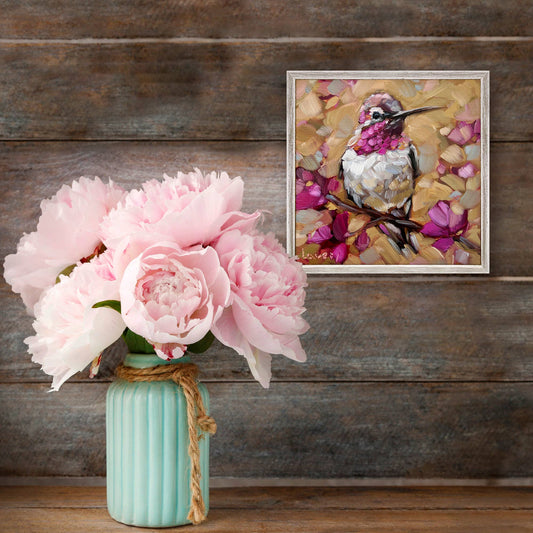 Hummingbird Joy Mini Framed Canvas