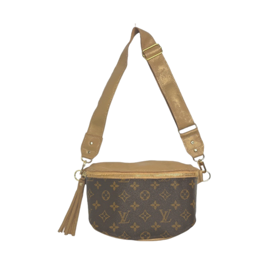 Britt Belt Bag In Bronze Leather | Upcycled LV Full Front