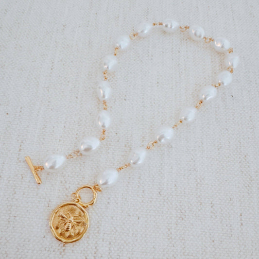 Golden Bee Baroque Necklace
