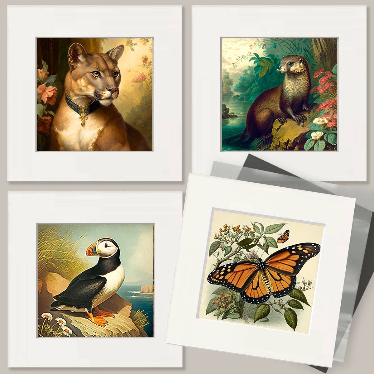 Art Nouveau Great Blue Heron Portrait - American Wildlife Art Print - 8"x10" Artwork for 11"x14" Frame